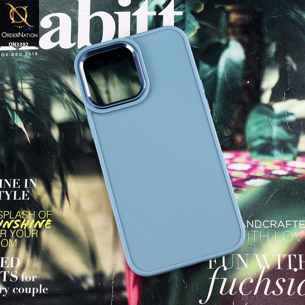 iPhone 13 Pro Max Cover - Sierra Blue - Electroplated Camera Ring Soft Silicone Case