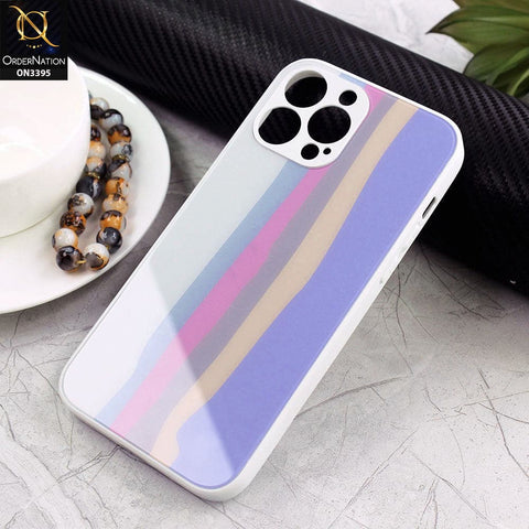 iPhone 13 Pro Max Cover - Gray - New Infinity Rainbow Series Back tempered Glass Soft Borders Case With Camera Protection