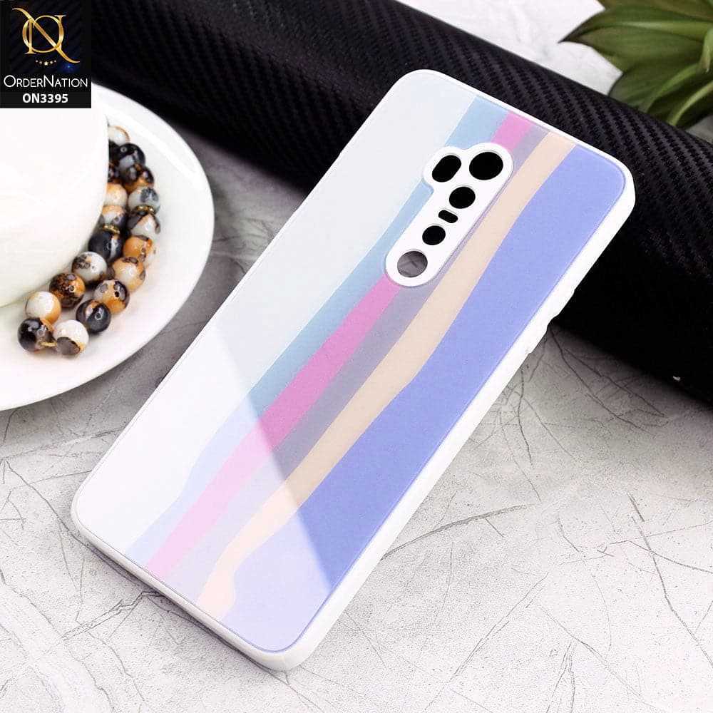 OnePlus 7T Pro 5G McLaren Cover - Gray - New Infinity Rainbow Series Back tempered Glass Soft Borders Case With Camera Protection
