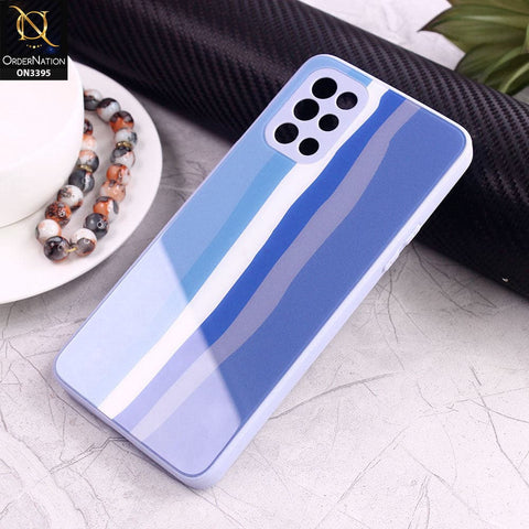 OnePlus 8T Cover - Blue - New Infinity Rainbow Series Back tempered Glass Soft Borders Case With Camera Protection