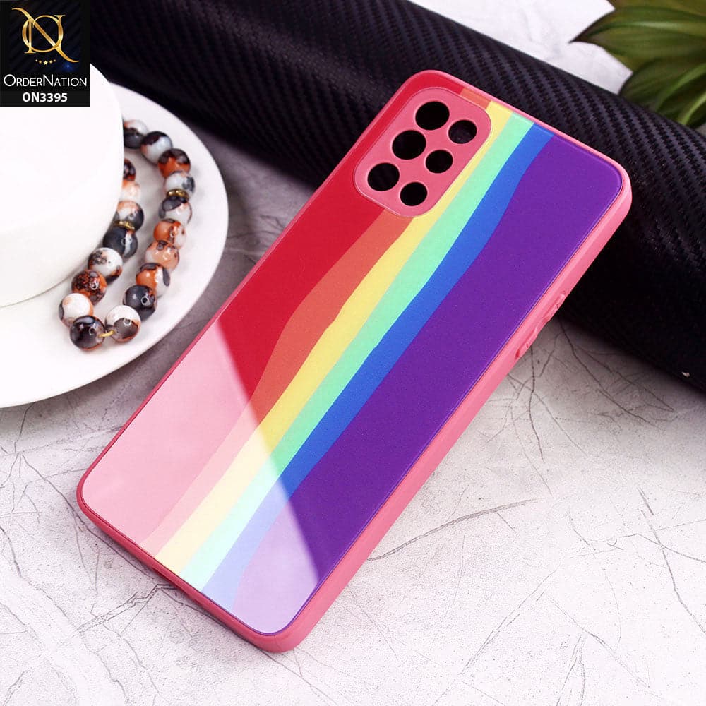 OnePlus 8T Cover - Red - New Infinity Rainbow Series Back tempered Glass Soft Borders Case With Camera Protection
