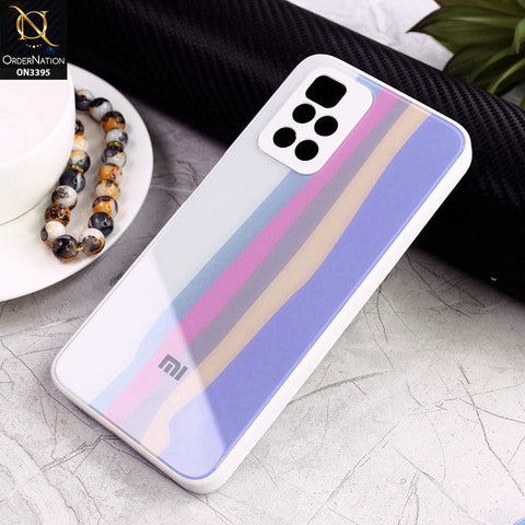 Xiaomi Redmi 10 Cover - Gray - New Infinity Rainbow Series Back tempered Glass Soft Borders Case With Camera Protection