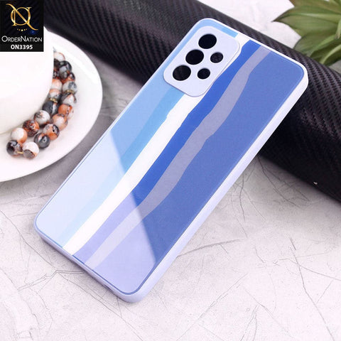 Samsung Galaxy A32 Cover - Blue - New Infinity Rainbow Series Back tempered Glass Soft Borders Case With Camera Protection