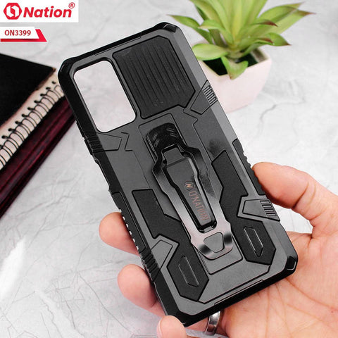 Xiaomi Redmi Note 11S Cover - Black - O Nation Hybrid Series Ultra Protection Pocket Grip Kick Stand  Soft Case