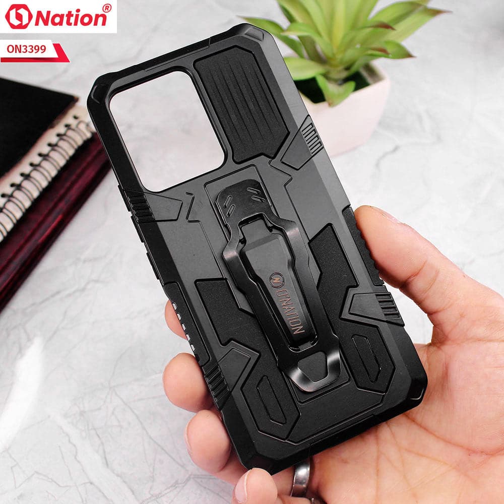 Vivo S12 Cover - Black - O Nation Hybrid Series Ultra Protection Pocket Grip Kick Stand  Soft Case