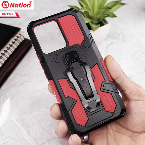 Vivo S12 Cover - Red - O Nation Hybrid Series Ultra Protection Pocket Grip Kick Stand  Soft Case