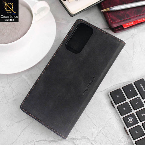 Xiaomi Redmi Note 11 Cover - Black - Caseme Luxury Retro Magnetic Flip Wallet Leather Soft Case