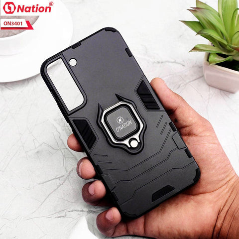 Samsung Galaxy S22 Plus 5G Cover - Black - Onation Hybrid Series 360 Rotating Ring Holder Shock Proof Protective Soft Case