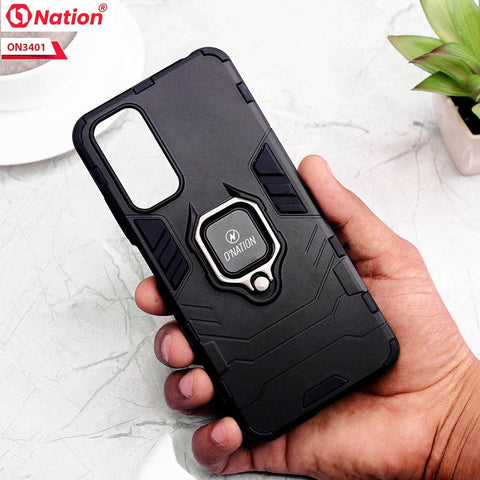 vivo S10e Cover - Black - Onation Hybrid Series 360 Rotating Ring Holder Shock Proof Protective Soft Case