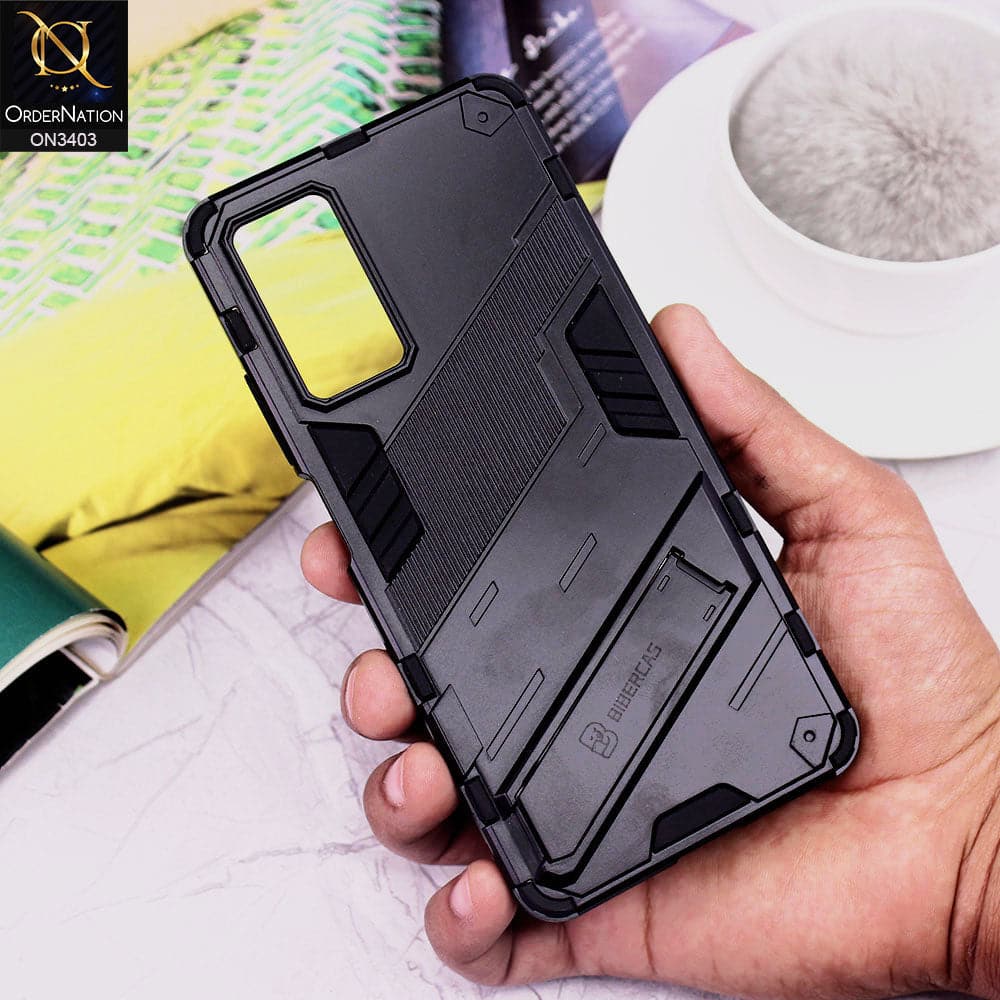 Xiaomi Redmi Note 11 Pro Cover - Black - O Nation Hybrid Series Soft Borders Semi Hard Back Shock Proof Bumper Kick Stand Case with Camera Protection