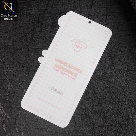 Samsung Galaxy S22 Ultra 5G Protector - Transparent  Unbreakable Membrane Shiny Film Front Protector Sheet
