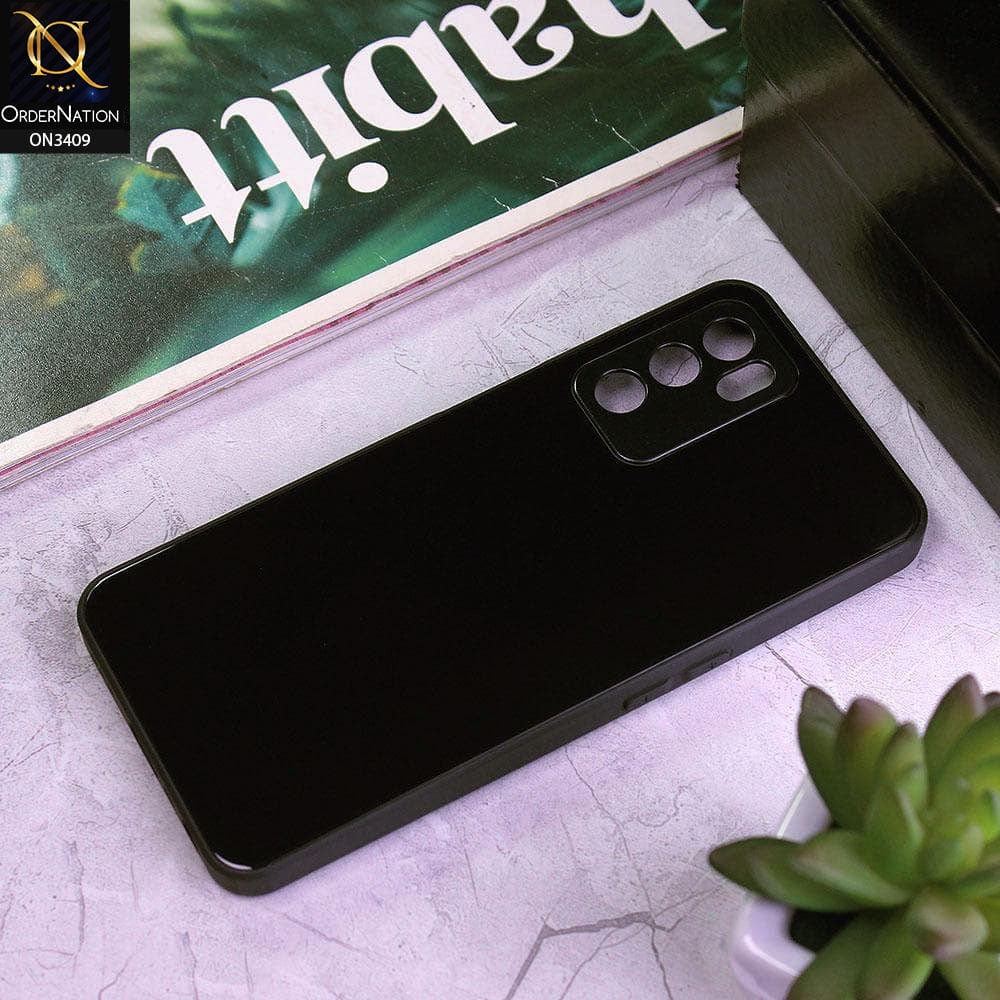 Oppo A16 Cover - Black - New Glossy Shine Soft Borders Camera Protection Back Case