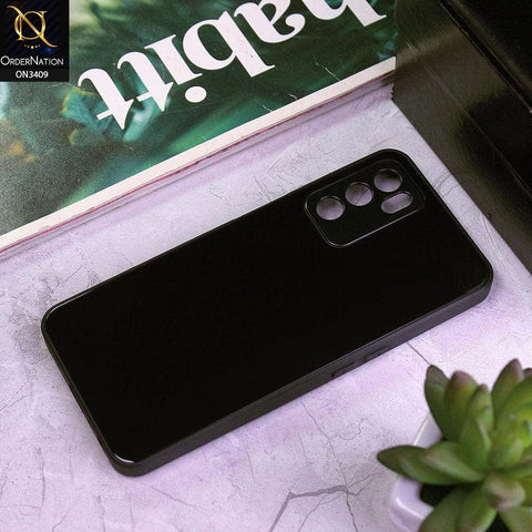 Oppo A16 Cover - Black - New Glossy Shine Soft Borders Camera Protection Back Case