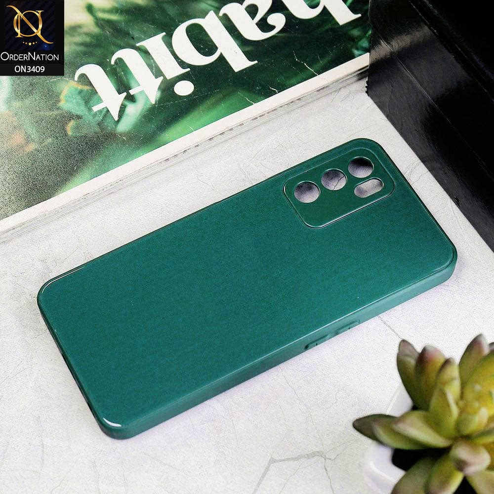 Oppo A16 Cover - Green - New Glossy Shine Soft Borders Camera Protection Back Case