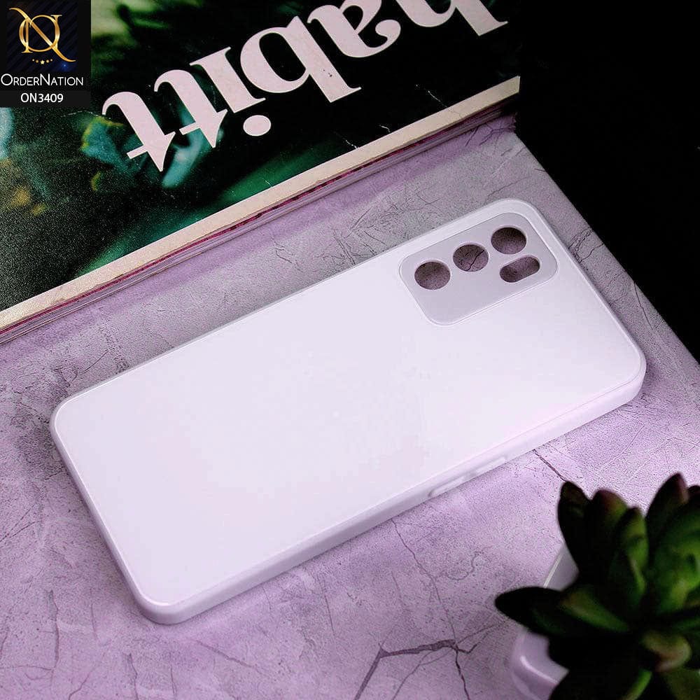Oppo A16 Cover - White - New Glossy Shine Soft Borders Camera Protection Back Case