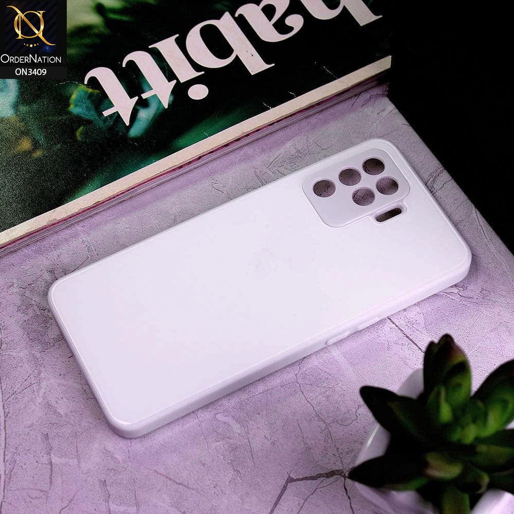 Oppo A94 Cover - White - New Glossy Shine Soft Borders Camera Protection Back Case