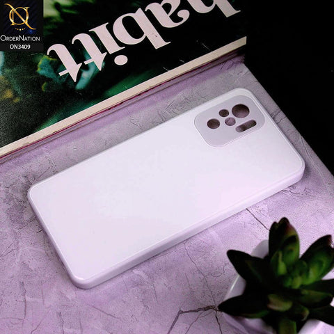 Xiaomi Redmi Note 10S Cover - White - New Glossy Shine Soft Borders Camera Protection Back Case