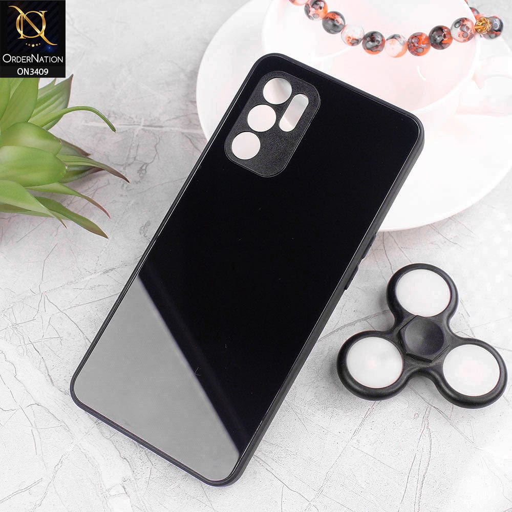 Oppo Reno 6 Cover - Black - New Glossy Shine Soft Borders Camera Protection Back Case