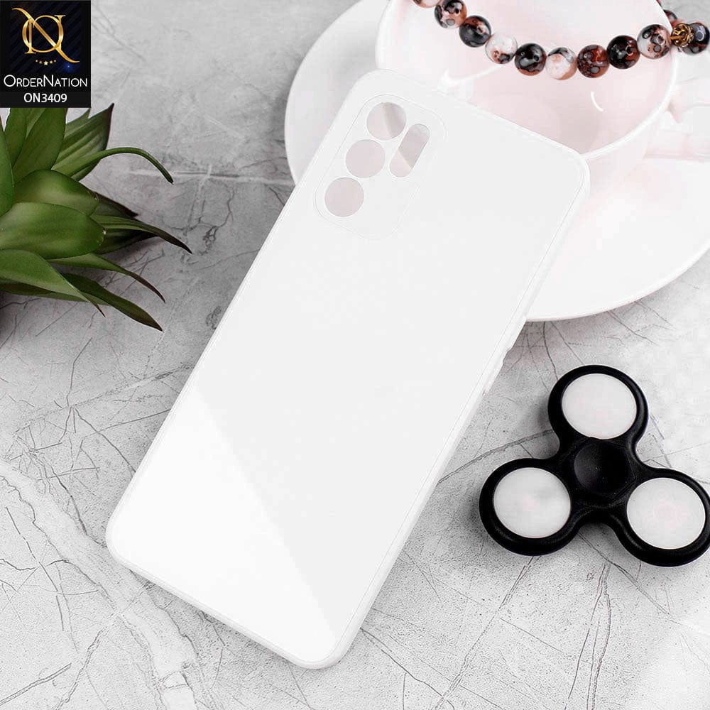 Oppo Reno 6 Cover - White - New Glossy Shine Soft Borders Camera Protection Back Case