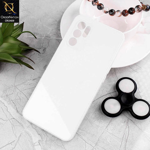 Oppo Reno 6 Cover - White - New Glossy Shine Soft Borders Camera Protection Back Case