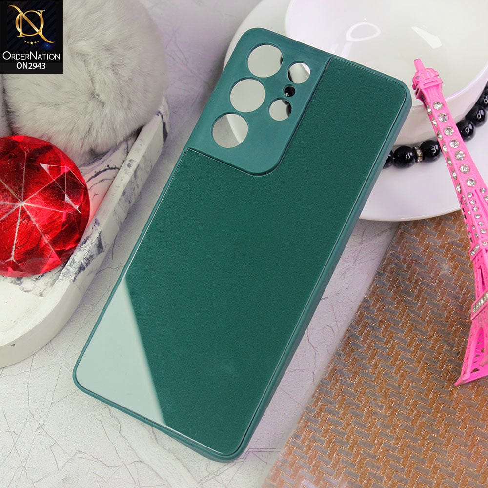 Samsung Galaxy S21 Ultra 5G  Cover - Green - New Glossy Shine Soft Borders Camera Protection Back Case