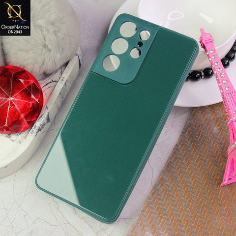Samsung Galaxy S21 Ultra 5G  Cover - Green - New Glossy Shine Soft Borders Camera Protection Back Case