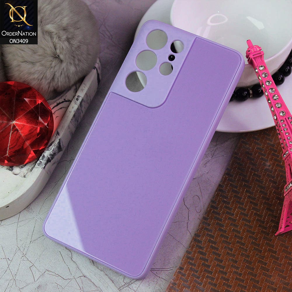 Samsung Galaxy S21 Ultra 5G  Cover - Purple - New Glossy Shine Soft Borders Camera Protection Back Case