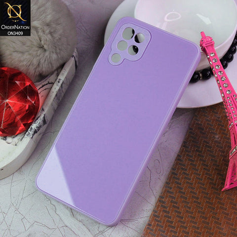 Samsung Galaxy A12  Cover - Purple - New Glossy Shine Soft Borders Camera Protection Back Case