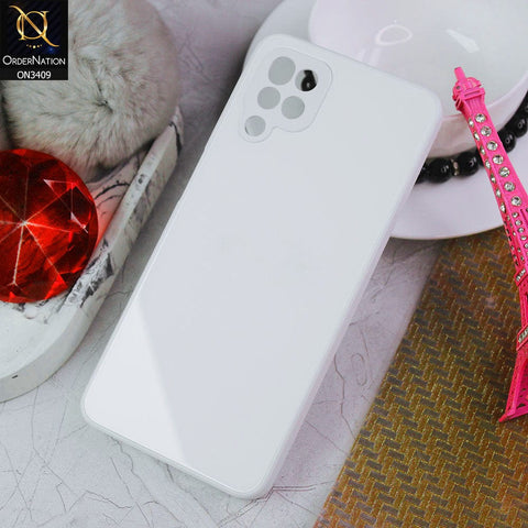 Samsung Galaxy A12  Cover - White - New Glossy Shine Soft Borders Camera Protection Back Case