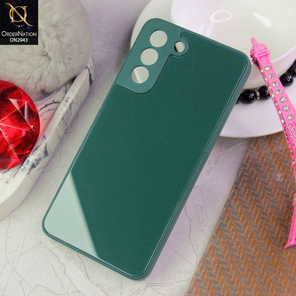 Samsung Galaxy S21 FE 5G  Cover - Green - New Glossy Shine Soft Borders Camera Protection Back Case