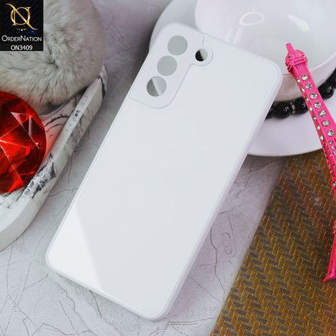 Samsung Galaxy S21 FE 5G  Cover - White - New Glossy Shine Soft Borders Camera Protection Back Case