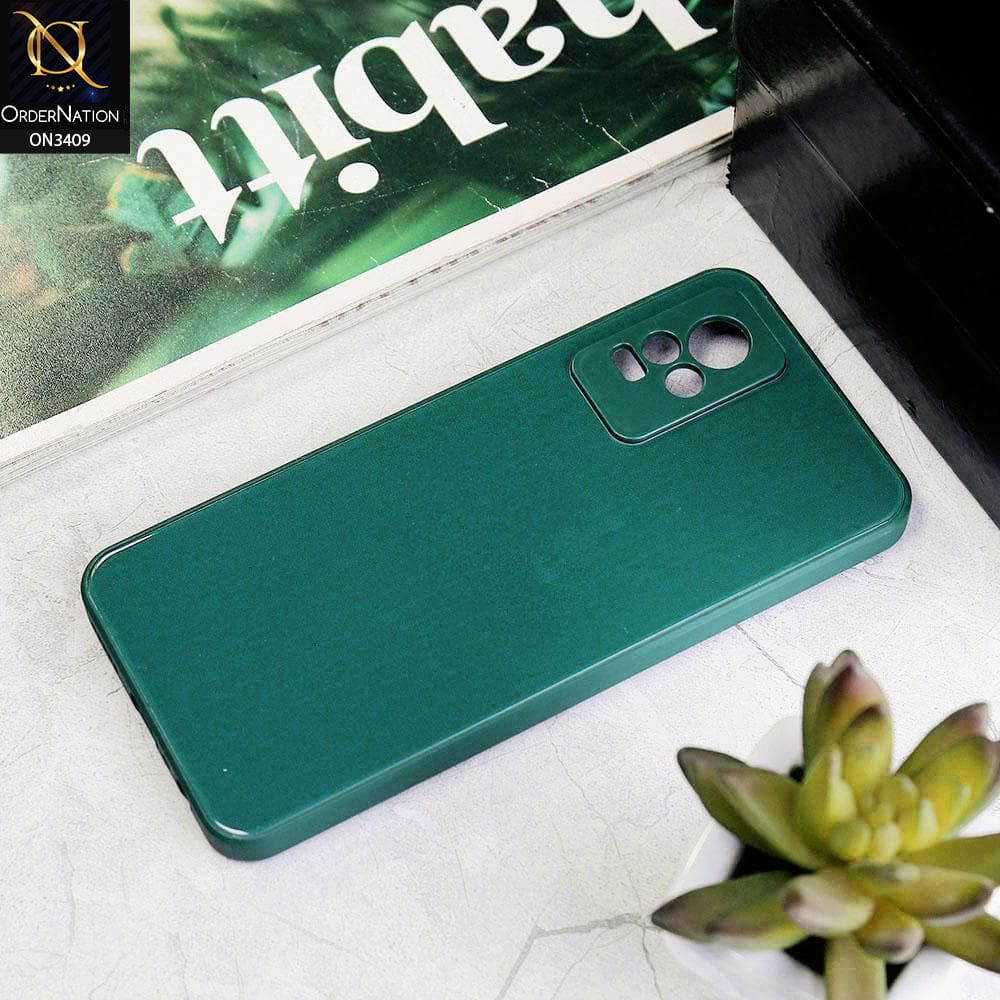 Vivo V21e Cover - Dark Green - New Glossy Shine Soft Borders Camera Protection Back Case
