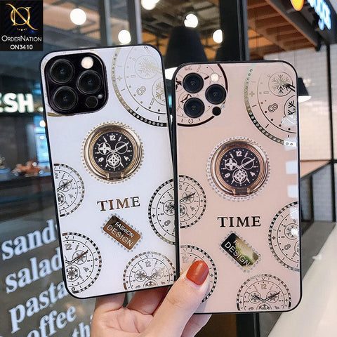 iPhone 13 Pro Max Cover - Rose Gold - Tybomb - Bling Shiny Back Shell Soft Round Borders Camera Protection Case with Ring Holder