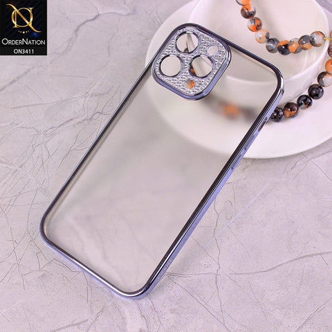 iPhone 13 Pro Max Cover - Sierra Blue - Electroplated Borders Glitter Camera Lens Protection Soft J-Case