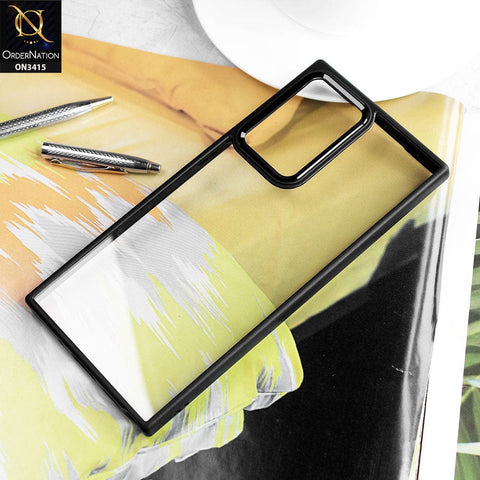 Samsung Galaxy Note 20 Ultra Cover - Black - New Transparent Anti Fall Soft TPU Color Borders Back Shell Case