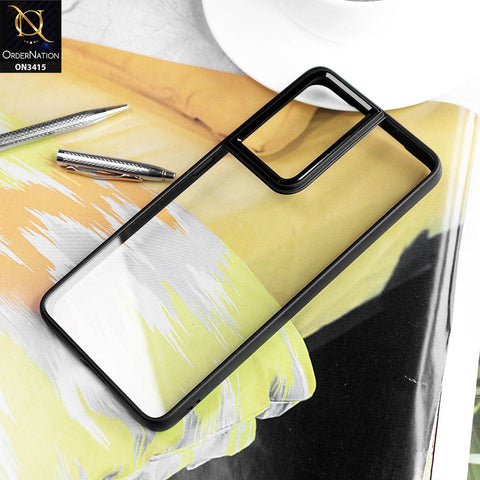 Samsung Galaxy S21 Ultra 5G Cover - Black - New Transparent Anti Fall Soft TPU Color Borders Back Shell Case