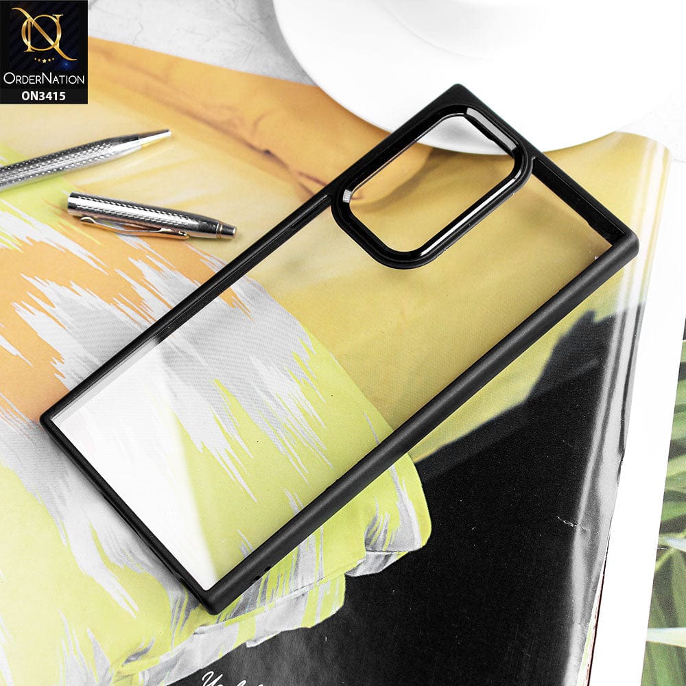 Samsung Galaxy S22 Ultra 5G Cover - Black - New Transparent Anti Fall Soft TPU Color Borders Back Shell Case