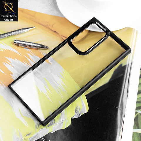 Samsung Galaxy S22 Ultra 5G Cover - Black - New Transparent Anti Fall Soft TPU Color Borders Back Shell Case