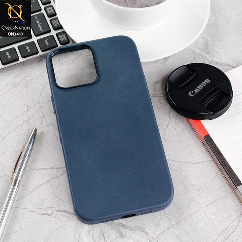 iPhone 13 Pro Max Cover - Blue - New Elegant Design Semi Hard Leather Case