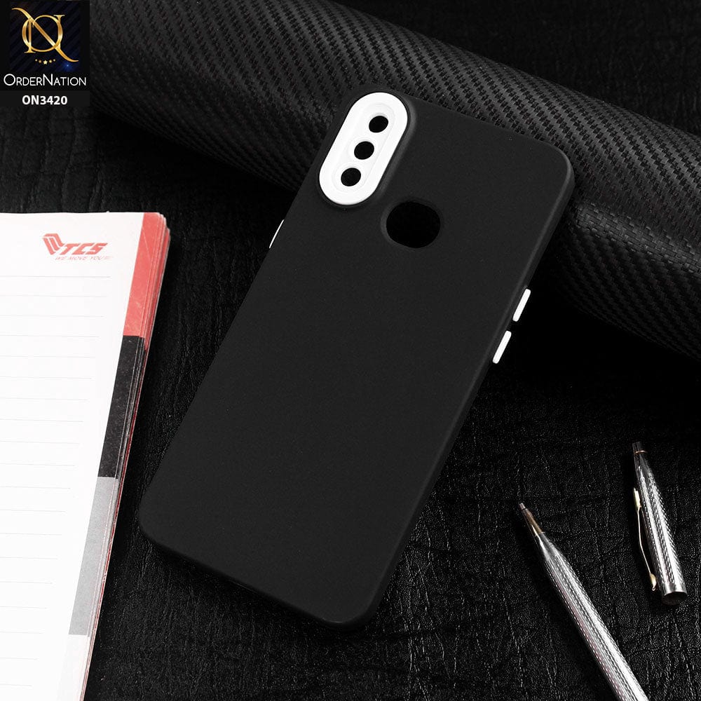 Samsung Galaxy A10s Cover - Black - Soft Silicone Candy Color Matte Look Camera Protection Case