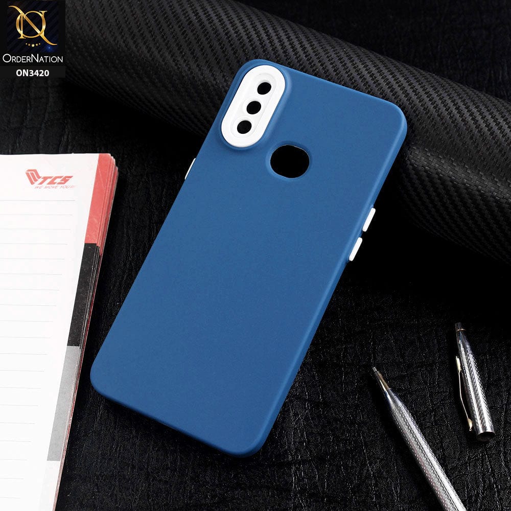 Samsung Galaxy A10s Cover - Blue - Soft Silicone Candy Color Matte Look Camera Protection Case