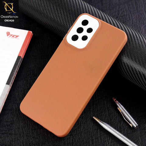 Samsung Galaxy A13 Cover - Brown - Soft Silicone Candy Color Matte Look Camera Protection Case