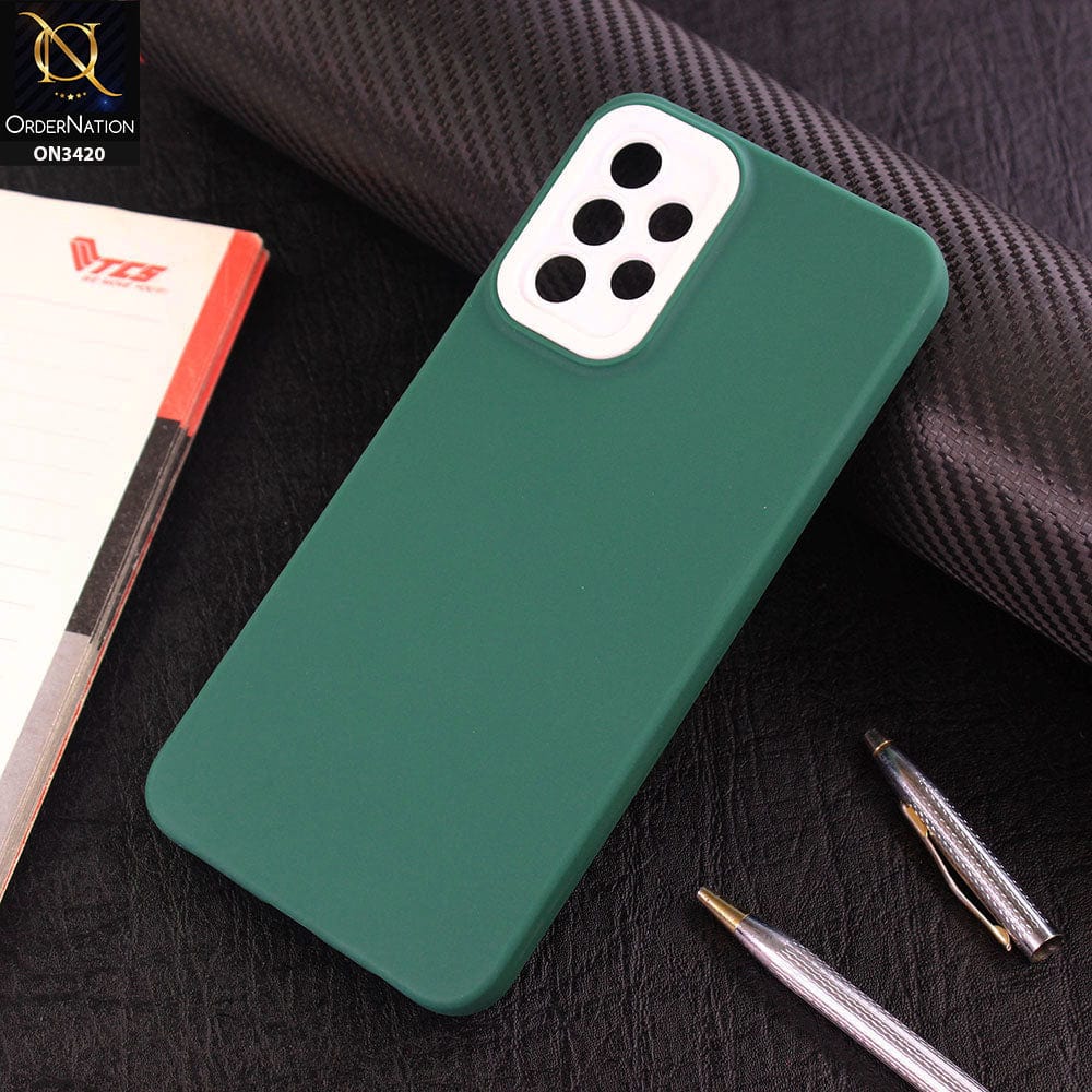 Samsung Galaxy A13 Cover - Green - Soft Silicone Candy Color Matte Look Camera Protection Case