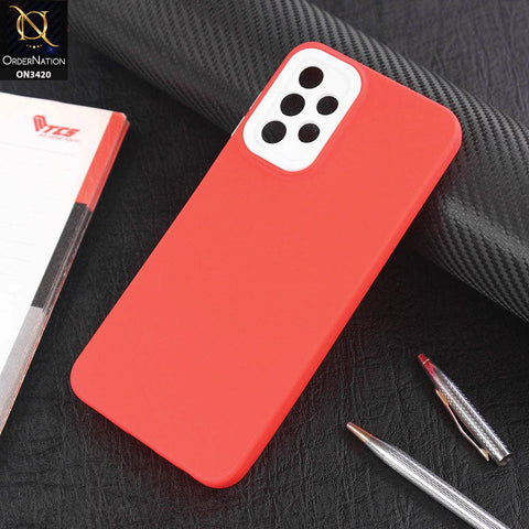 Samsung Galaxy A13 Cover - Red - Soft Silicone Candy Color Matte Look Camera Protection Case