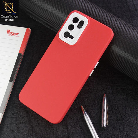 Oppo A16 Cover - Red - Soft Silicone Candy Color Matte Look Camera Protection Case