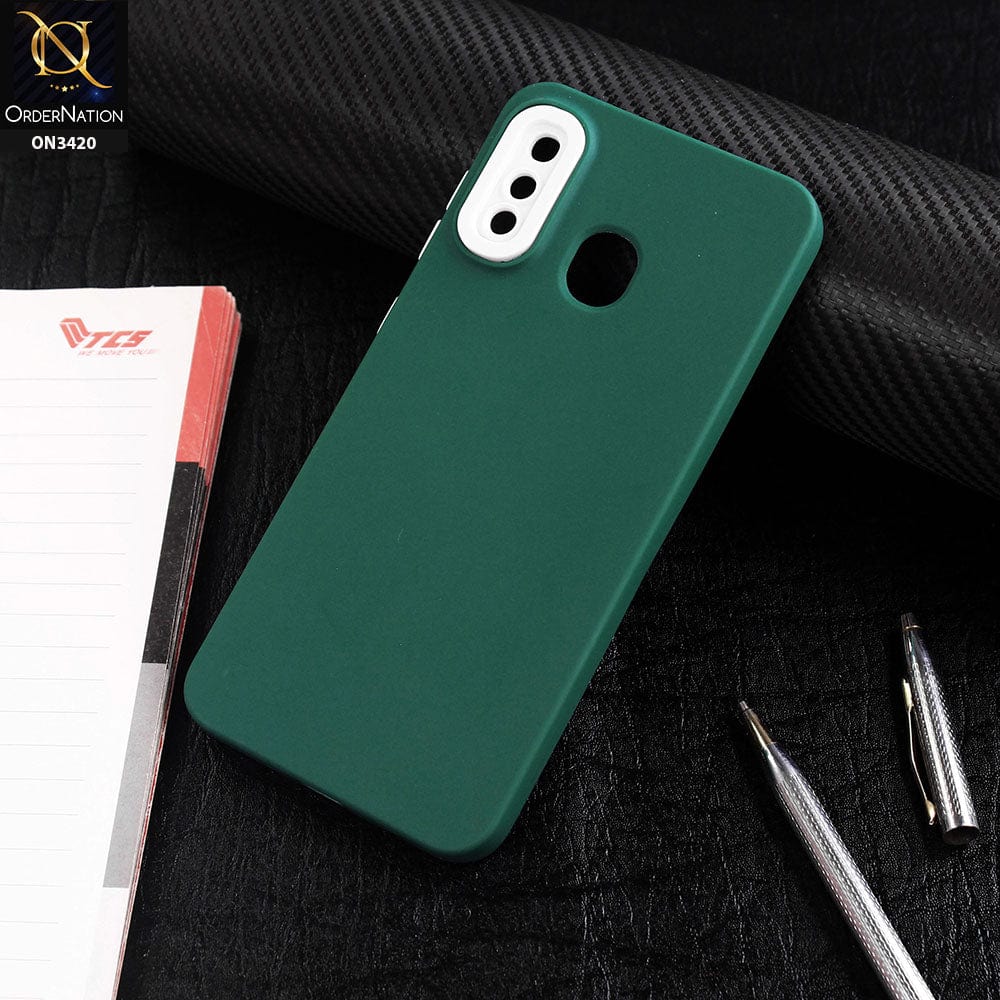 Samsung Galaxy A30 Cover - Green - Soft Silicone Candy Color Matte Look Camera Protection Case