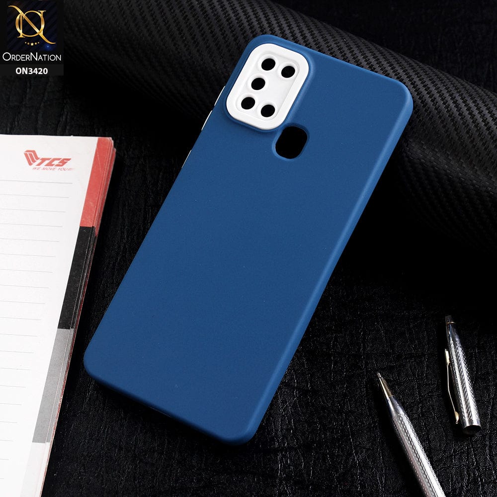 Samsung Galaxy A21s Cover - Blue - Soft Silicone Candy Color Matte Look Camera Protection Case