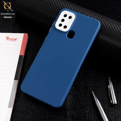 Samsung Galaxy A21s Cover - Blue - Soft Silicone Candy Color Matte Look Camera Protection Case