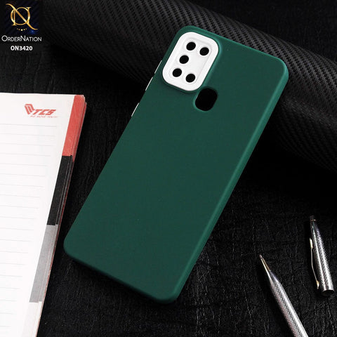 Samsung Galaxy A21s Cover - Green - Soft Silicone Candy Color Matte Look Camera Protection Case
