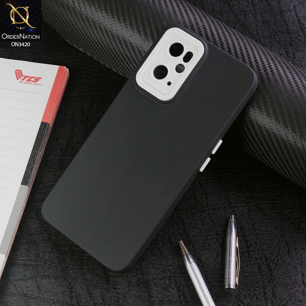 Oppo A76 Cover - Black - Soft Silicone Candy Color Matte Look Camera Protection Case